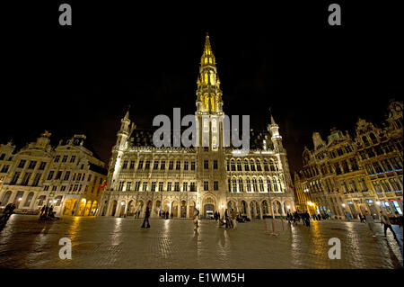 Hotel de Ville (City Hall) on Grand Place in Brussels Stock Photo