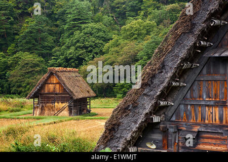 A UNESCO World Heritage Site the historic village Shirakawa-go in northern Japan is famous for its century-old gassho-zukuri Stock Photo