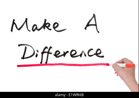 Make a difference words written on paper Stock Photo