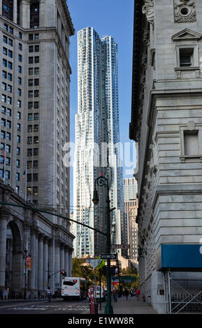 At 76 stories, the New York by Gehry was designed by architect Frank Gehry and is the tallest residential builing in North Ameri Stock Photo