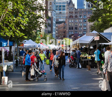 Union Square Greenmarket is a farmers market that is held four days a week in Union Square Park and where up to 140 regional far Stock Photo