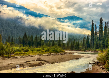 View from Trans-Canada Highway of Mount MacDonald, Glacier National park, Columbia-Shuswap, British Columbia, Canada Stock Photo