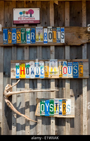 Restaurant sign, Point Prim, Prince Edward Island, Canada Stock Photo