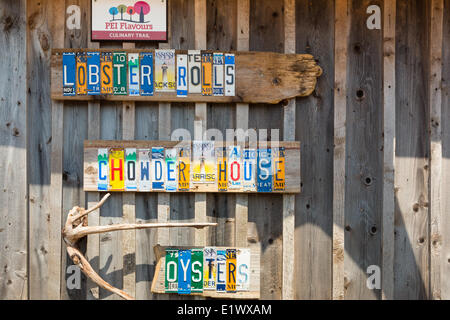 Restaurant sign, Point Prim, Prince Edward Island, Canada Stock Photo