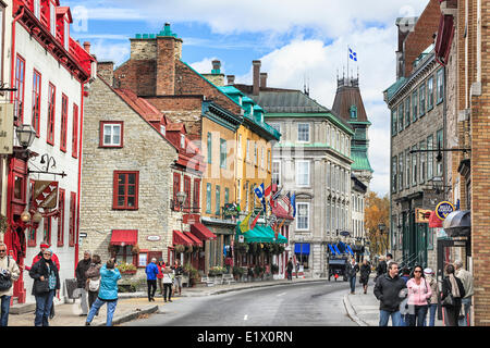 Rue Saint-Louis in the Upper Town area of historic Old Quebec, Quebec City, Quebec, Canada Stock Photo