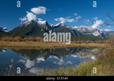 Scenic of Rocky Mountains along Hwy. 16 (Yellowhead Highway), Jasper National Park, Alberta, Canada. Stock Photo