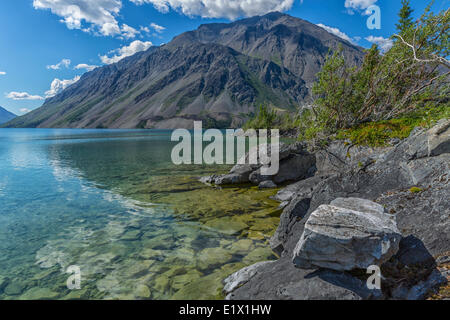 Summer day on Kathleen Lake with Mt. Worthington, Kluane National Park, Yukon. Stock Photo