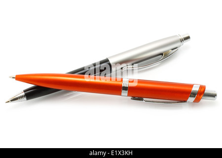 Two ball pens on a white background Stock Photo