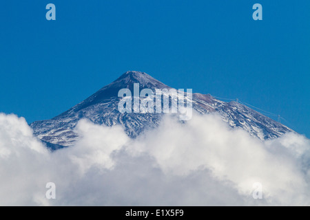 Peak of Mount Teide above the clouds on Tenerife in the Canary Islands, Spain Stock Photo