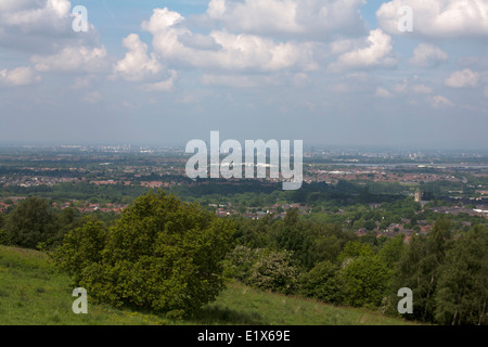 View towards  Manchester from Werneth Low between Hattersley and Woodley  near Stockport Cheshire Stock Photo