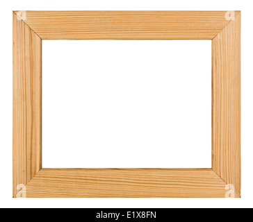 Wooden picture frame, on white background, with clipping path Stock Photo