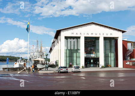 Marinmuseum or navy museum in Karlskrona, Sweden on a rainy day Stock Photo