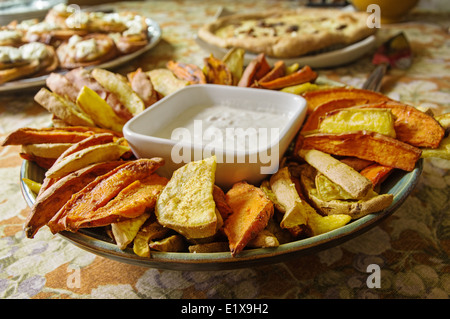home made sweet potato appetizer with shallow depth of field Stock Photo