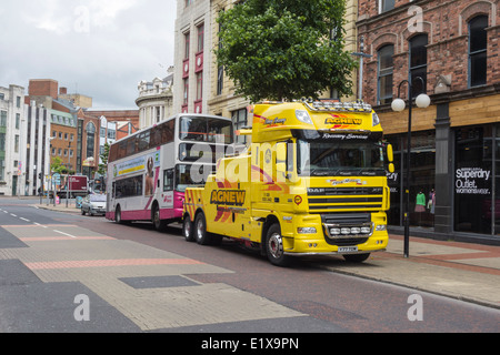 Broken down Translink bus, Royal Avenue, Belfast, Northern Ireland Stock Photo