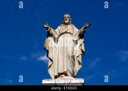 Jesus Christ Ancient Sculpture in Old Goa , India Sacred Heart of Jesus Stock Photo
