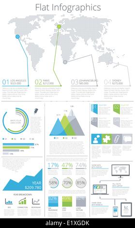 Big set of flat infographic elements vector illustration Stock Vector
