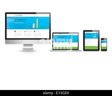 Responsive web design abstract concept vector illustration Stock Vector ...