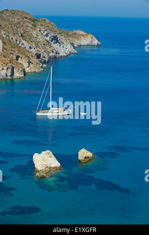 Greece, Cyclades islands, Milos, Firopotamos port and beach Stock Photo