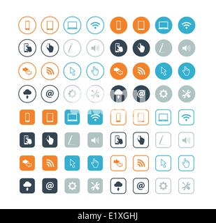 Round and circle computer vector icons eps10 Stock Vector