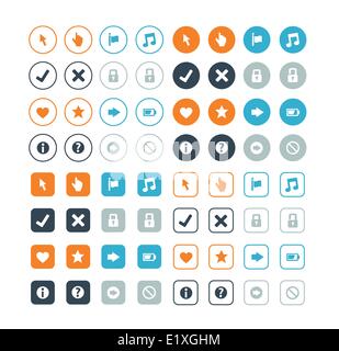 Round and circle web business vector icons eps10 Stock Vector