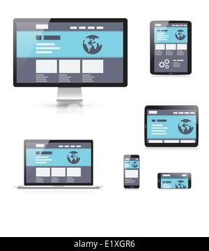 Device icons vector illustration of responsive design for presentation ...