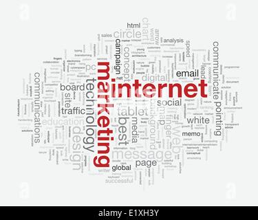 Internet marketing concept speech bubble word tag cloud vector Stock Vector