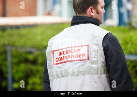 Fire brigade incident commander Stock Photo