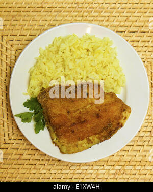 fried breaded tilapia Stock Photo