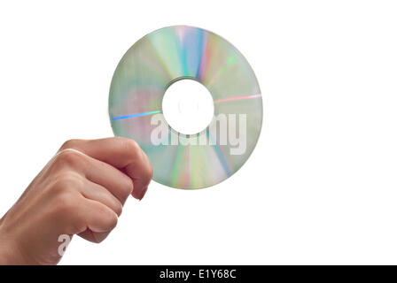 Cd in hand Stock Photo