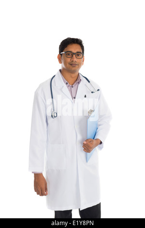 indian male doctor isolated on white background Stock Photo
