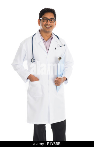 indian male doctor isolated on white background Stock Photo