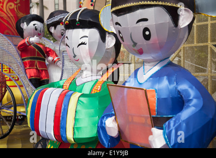 Chinese New Year lantern display, Tsim Sha Tsui, Kowloon, Hong Kong, China Stock Photo