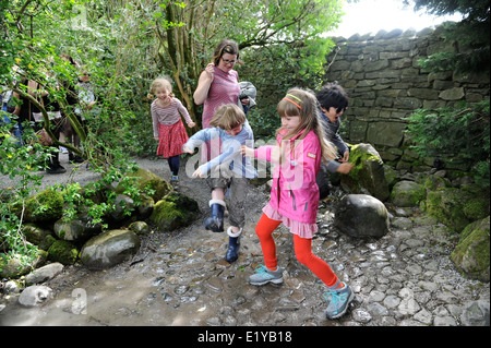 The Forbidden Corner is a folly-filled garden open to the public in the grounds of the Tupgill Park Estate near Leyburn Stock Photo