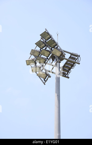 Set of Lights for Stadium and lightning rod Stock Photo