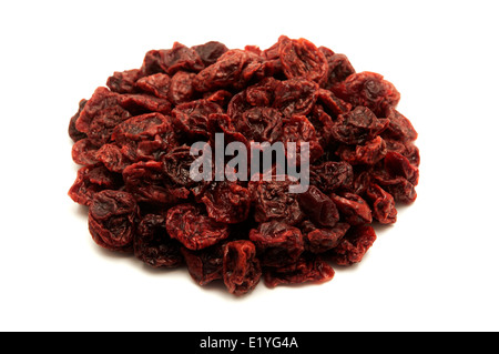Dried sour cherries on a white background Stock Photo