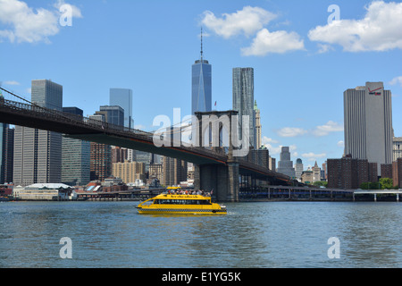 New York Water Taxi on the East River. Stock Photo