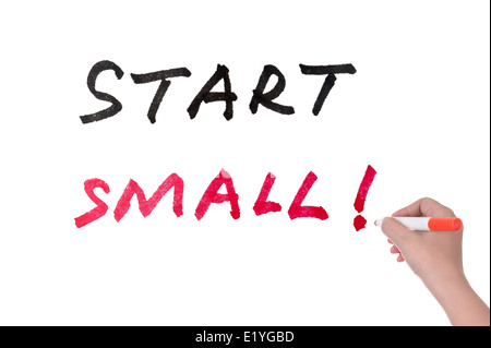 Start small words written on white board Stock Photo