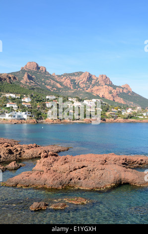 Mediterranean Coast at Anthéor Saint Raphaël & L'Esterel Massif Var Côte d'Azur France Stock Photo