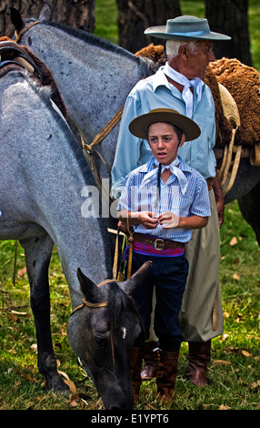 Participants in the annual festival 'Patria Gaucha' in Tacuarembo, Uruguay. Stock Photo