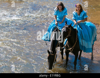 Participants in the annual festival 'Patria Gaucha' in Tacuarembo, Uruguay. Stock Photo