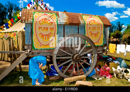 Participants in the annual festival 'Patria Gaucha' in Tacuarembo, Uruguay. Stock Photo