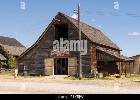 Elk203-1748 Canada, British Columbia, Fort Steele, historic stables Stock Photo