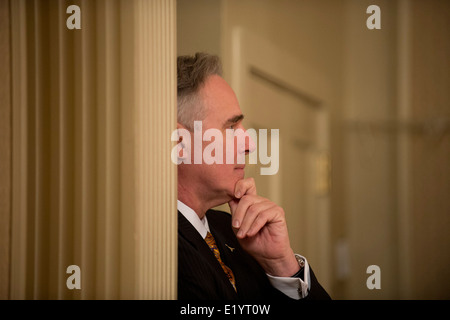 New University of Texas-Austin Athletic Director Steve Patterson talks about leading the program at a flagship state university Stock Photo