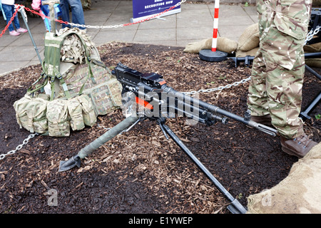 L7A2 general purpose machine gun gpmg british army weapons on display at an open day Stock Photo