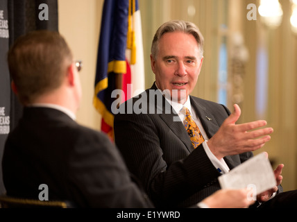 New University of Texas-Austin Athletic Director Steve Patterson talks about leading the program at a flagship state university Stock Photo