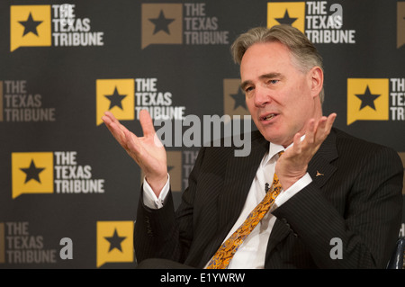 New University of Texas-Austin Athletic Director Steve Patterson talks about leading the program at a flagship state university Stock Photo