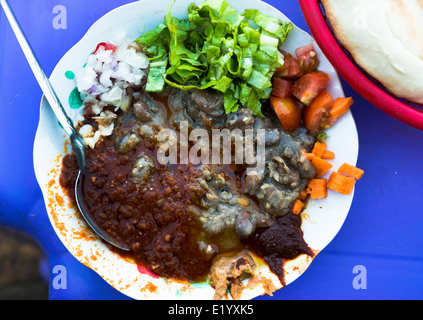 Ful is a popular breakfast in Egypt, Sudan, Eritrea and the TIgray region of Ethiopia. Stock Photo