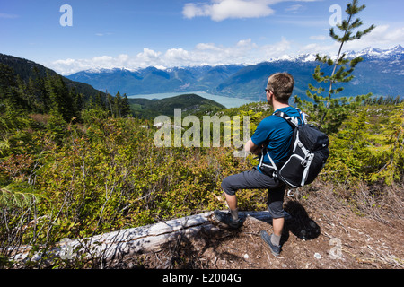 Skyling Ridge hiking trail. Sea to Sky Gondola, Squamish, British Columbia, Canada. Stock Photo