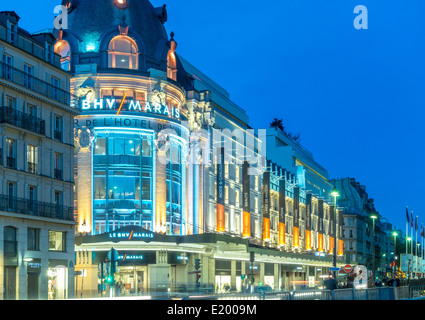 Paris, BHV Marais or Bazar de l'Hôtel de Ville. Department store on the Rue de Rivoli. Stock Photo