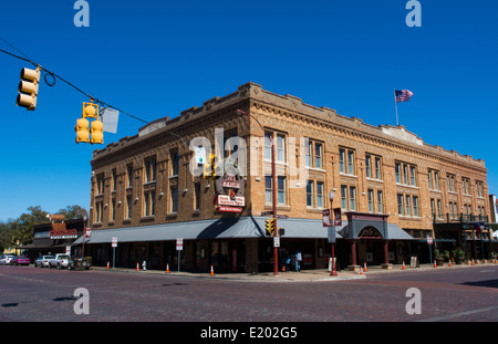 Ft Worth Texas Main Street near the Stockyard famous for the Longhorn herds that come thru town with Cowboys Stock Photo